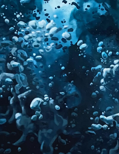 Un tableau représentant la mer agitée en vue sous-marine