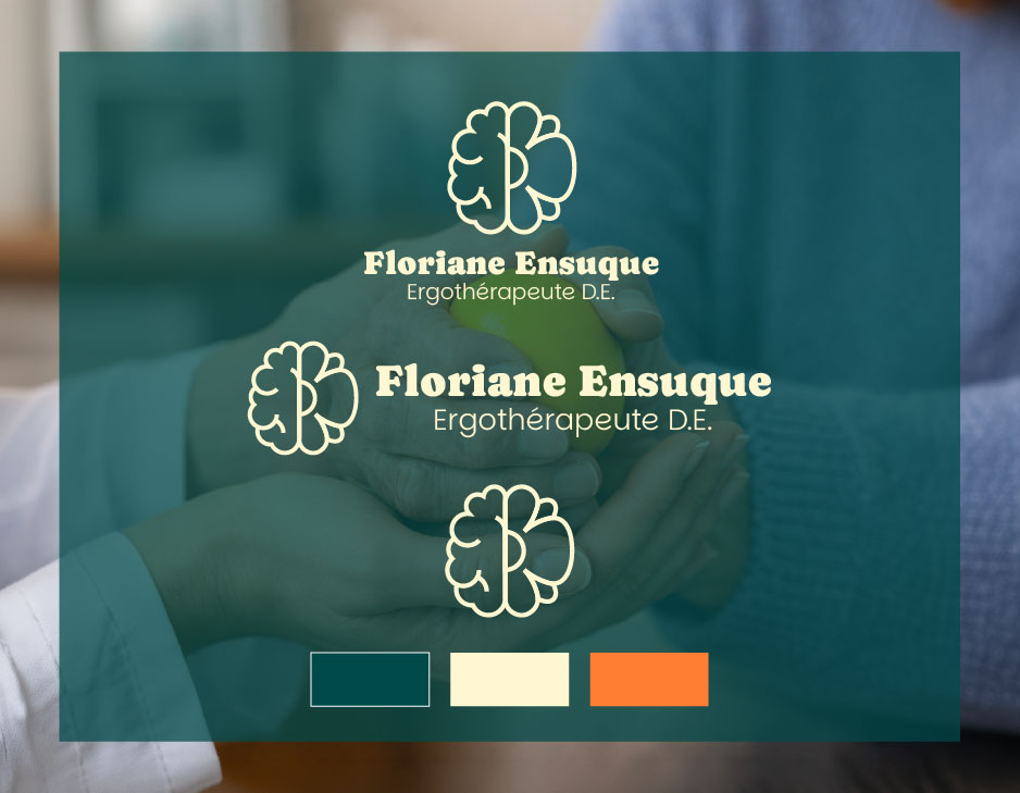 Marygraphie_Site web - Portfolio-Floriane-Page 1 Identité visuelle de Floriane Ensuque : logo de cerveau fleuri
